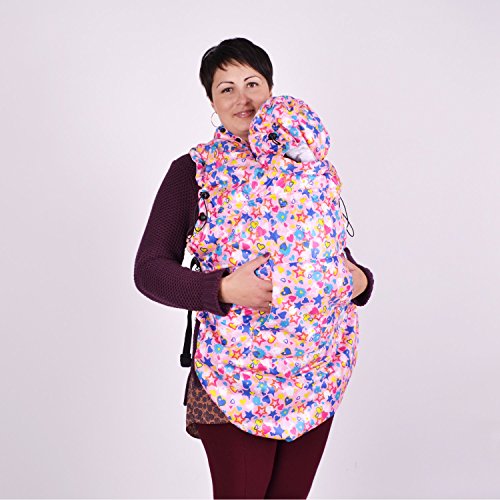 3 Mevsim Babywearing Ceket Pembe Yıldız Bebek Taşıyıcı Kapak
