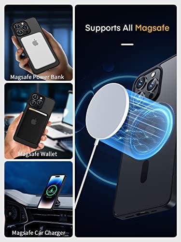 Sezon.C Manyetik iPhone 14 Pro Max Telefon Kılıfı MagSafe Erkekler Cüzdan ile Uyumlu [Mıl Dereceli Koruyucu Darbeye