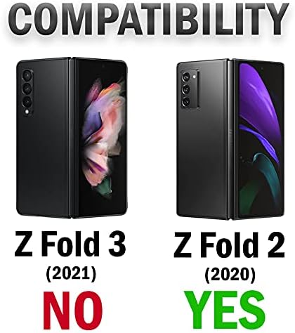 Galaxy Z Fold 2 için Klipsli Kılıf, Nakedcellphone [Siyah] Izgara Doku İnce Sert Kapak ve Samsung Galaxy Z Fold 2