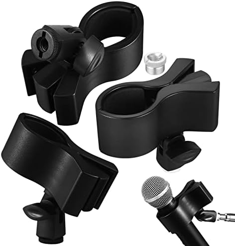HEİMP Mikrofon 3 Adet Mikrofon Klip Tutucular Ayarlanabilir Mikrofon Klip Standı Tutucular Somun Adaptörleri ile Standı