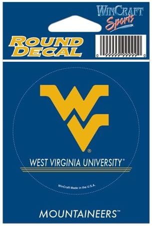 WinCraft NCAA Batı Virjinya Üniversitesi WCR68262091 Yuvarlak Vinil Çıkartma, 3 x 3