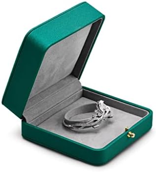 SAWQF Yeşil Mücevher Kutusu High-end PU Deri Toka Bilezik Mücevher Kutusu Yıldönümü Doğum Günü Düğün Hediye Kutusu