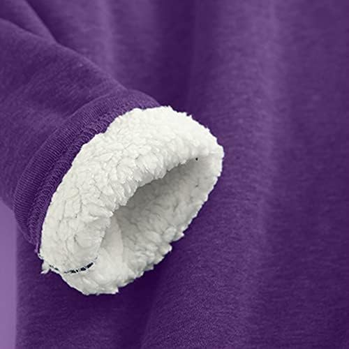 Kış Sıcak Sherpa Polar Tişörtü Kadınlar için Rahat termal iç çamaşır Tops Uzun Kollu Crewneck Kazak Kalın