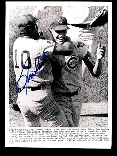 Ron Santo PSA DNA İmzalı Orijinal 8x10 1969 Tel Fotoğraf Cubs İmzalı-İmzalı MLB Fotoğrafları