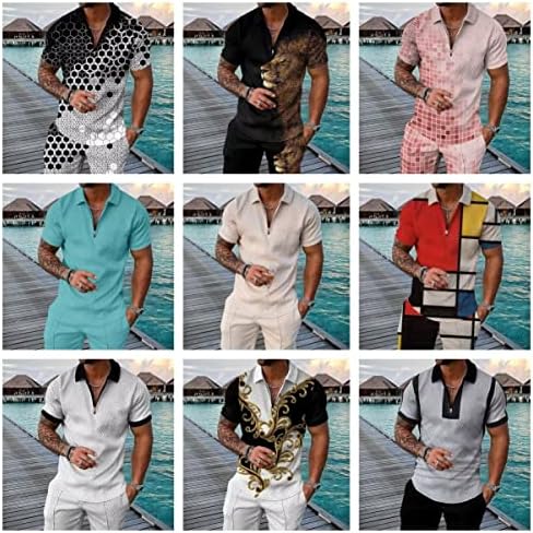 BİRW Erkek Kısa Setleri 2 Parça Kıyafetler POLO GÖMLEK Moda Yaz Eşofman Rahat Seti Kısa Kollu ve şort takımı Erkekler