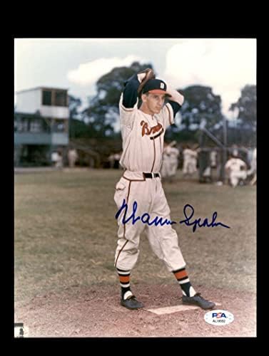 Warren Spahn PSA DNA İmzalı 8x10 Fotoğraf İmzalı Braves - İmzalı MLB Fotoğrafları