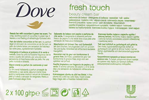 Dove Go Fresh Beauty Bar Sabunu, Serin, Nemden Arındırılmış Dokunuş, 100 Gr / 3,5 Oz (12'li Paket)
