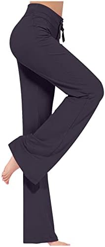 Ceboyel Bayan Geniş Bacak Yoga Pantolon İpli Salonu Flare Egzersiz Sweatpants Düz Bacak Gevşek Çan Alt takım elbise
