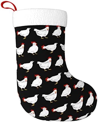 CUTEDWARF Beyaz Tavuk Noel Çorap Noel Ağacı Süsleri Noel Çorap Noel Tatil Parti Hediyeler için 18 İnç