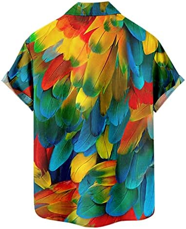 XXBR Hawaiian Gömlek Erkekler için Kısa Kollu Aloha Plaj Gömlek Çiçek Yaz Casual Düğme Aşağı Gömlek Askeri Gömlek