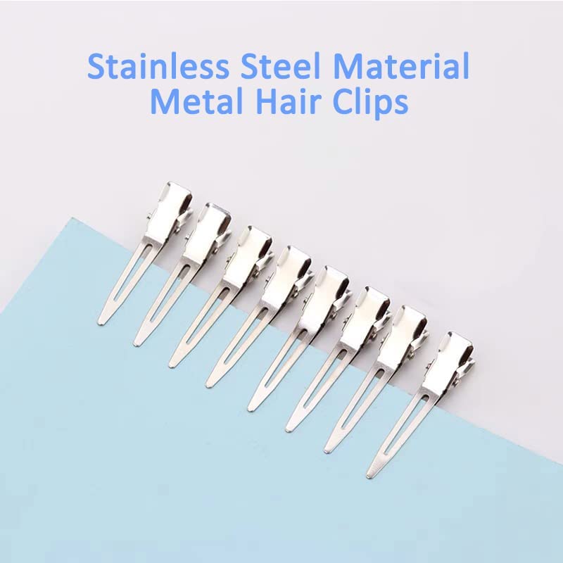Stylazo Metal Ördek Gagalı Saç Klipler Kadınlar için Şekillendirici Kesit, (48 Pcs) 1.77 gümüş Kuaförlük Tek Prong