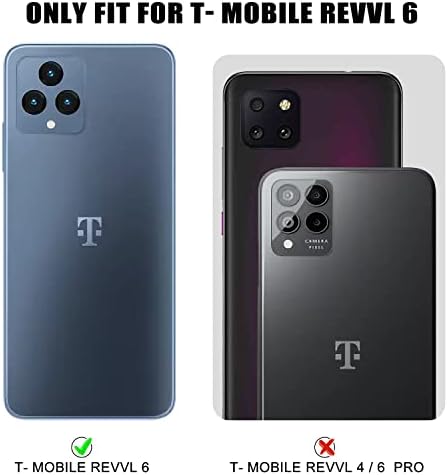 TOPNOW için T-Mobile REVVL 6 5G Durumda, Darbeye Dayanıklı Köşe ve Zarif Desen Durumda, Temperli Cam Ekran Koruyucu