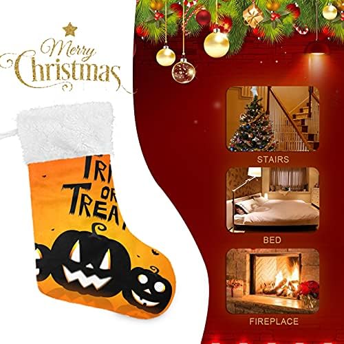ALAZA Noel Çorap Cadılar Bayramı Trick Or Treat Klasik Kişiselleştirilmiş Büyük Çorap Süslemeleri Aile Tatil Sezonu