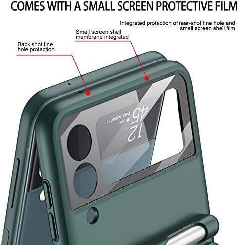 Samsung Galaxy Z Flip 3 Kılıf için COCOİNG,S Kalem ile Moda iş telefonu kılıfı,menteşe Koruma cihazı ve kamera ekran
