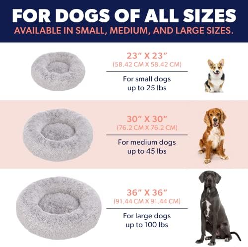 Aktif Evcil Hayvanlar Peluş Sakinleştirici Köpek Yatağı, Küçük Köpekler için Çörek Köpek Yatağı, Orta ve Büyük, Anti