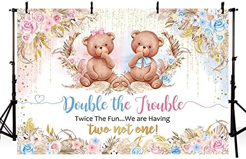 AİBİİN 7x5ft Çift Sorun İki Kez Eğlenceli Biz Yaşıyorsanız Bebek Duş Zemin Bu İkizler Bebek Duş Fotoğraf Arka Plan