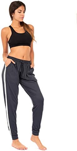 SEVGİLİ SPARKLE Egzersiz Jogger Kadınlar için Şerit Yan İpli Hafif Joggers Yoga Çizgili Sweatpants + Artı (P7 R)