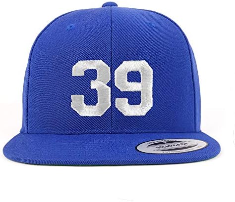 Trendy Giyim Mağazası Numarası 39 Beyaz İplik İşlemeli Düz Fatura Snapback Beyzbol Şapkası