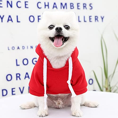 Sıcak Giysiler Pet Sonbahar ve Kış Polar Cep Kazak Düz Renk Üstleri Kediler Hoodies Fermuar Kırmızı Sıcak Hayvan Noel