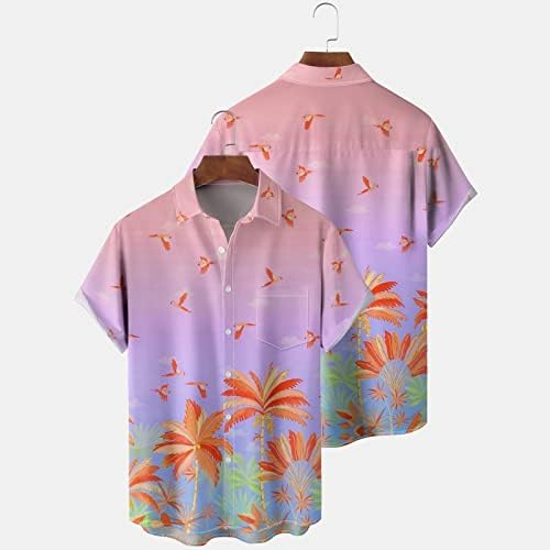 2023 Yeni Çiçek Kısa Kollu Gömlek erkek Yaz Plaj Tarzı Rahat Rahat Tembel Gömlek Uzun Kollu Balıkçı Yaka