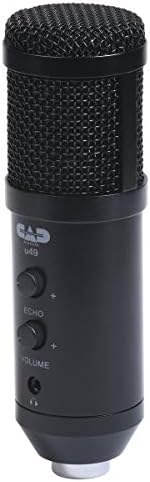 CAD Ses U49 USB Geniş Format Yan Adres stüdyo mikrofonu Kulaklık Monitör ve Yankı, Siyah