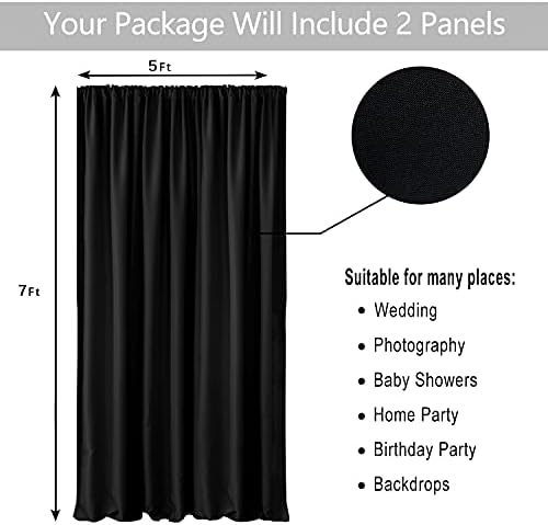 Hiasan Siyah Zemin Perdeleri Partiler için, Polyester Fotoğraf Backdrop Perdeler Aile Toplantıları için, Düğün Süslemeleri,