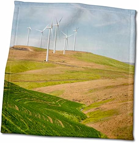 3dRose Washington Eyaleti, Palouse, Dodge Kavşağı yakınındaki rüzgar türbinleri - Havlular (twl-251500-3)