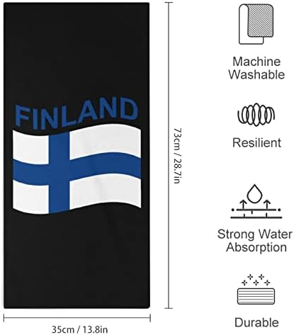 Finlandiya bayrağı Mikrofiber el Havlusu Süper Emici Havlu Hızlı Kuru Lif