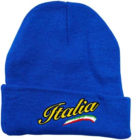 Mavi Italia Örgü Kayak Şapkası-Renkli İtalyan Şapkası-İtalya İtalyan Pride Ürünleri Koleksiyonu psiloveitaly'de