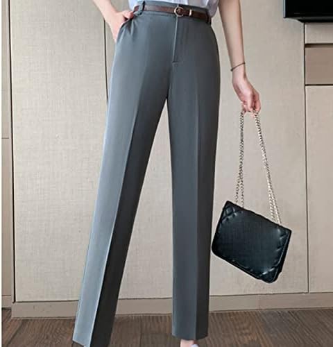 Maiyifu-GJ Elbise Kırpılmış Pantolon Kadınlar için Yüksek Bel Slim Fit Zarif Pantolon Sıska Düz Bacak İş Rahat Pantolon