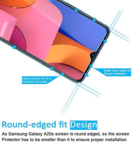 NEW'C [3 Paket] için Tasarlanmış Samsung Galaxy A20S Ekran Koruyucu Temperli Cam, kasa Dostu Ultra Dayanıklı