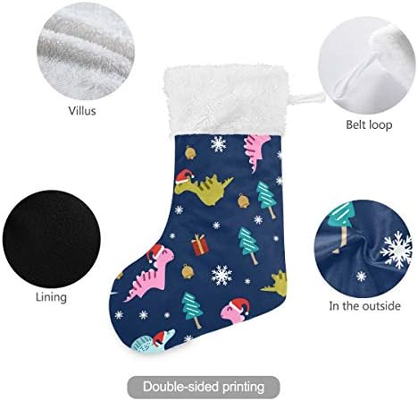 ALAZA Noel Çorap Tatil Noel Dinozor ile Sevimli Klasik Kişiselleştirilmiş Büyük Çorap Süslemeleri Aile Tatil Sezonu
