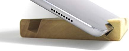 Tablet için RoussoUSA Masaüstü Standı: İki Açılı Yuvalı Doğal Ahşap iPad Kindle Telefon Tutucu