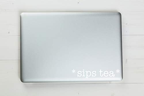 Komik Yudum Çay vinil yapışkan Çıkartması 5 x 1 (Beyaz)