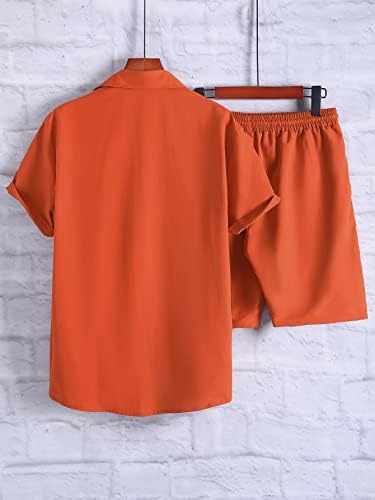 FDSUFDY İki Parçalı Kıyafetler Erkekler Erkekler için Bir Cep Ön Gömlek ve Şort Tee Olmadan (Boyut : Orta)