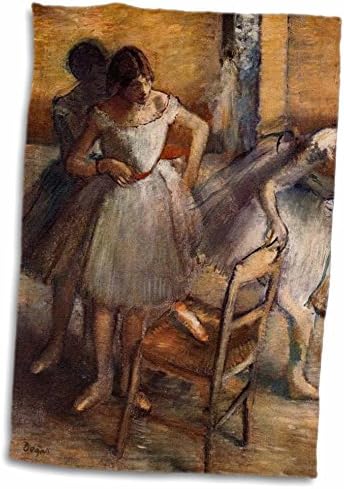 Degas'ın 3dRose Görüntüsü 3 Dansçının Balerin Resmi Hazırlanıyor - Havlu (twl-243558-1)