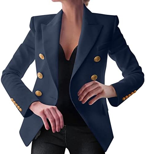 Zarif Iş Ofis Iş Kadın Bayan Katı Düğme Takım Elbise Ceket Ceket Dış Giyim Puf Mont Kadın