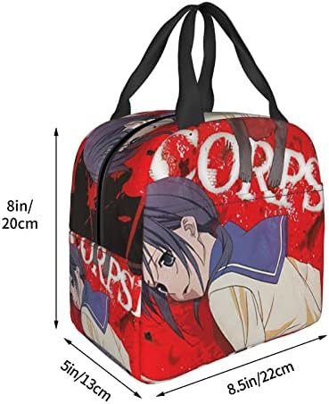Anime Corpse Parti Öğle Yemeği Çantası Kullanımlık Yalıtımlı Tote Yemek Çantası Kadın Erkek Erkek Kız İş Açık Piknik