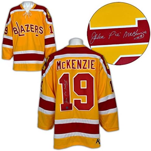 John Pie McKenzie Philadelphia Blazers İmzalı Vintage WHA Forması-İmzalı NHL Formaları