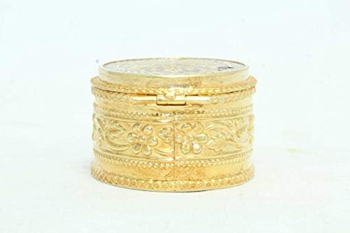Rajasthan Taşlar 24K Altın Levha Hint Thewa Çalışma üzerinde Çalışmak 925 Ayar Gümüş Biblo Kutusu Kırmızı