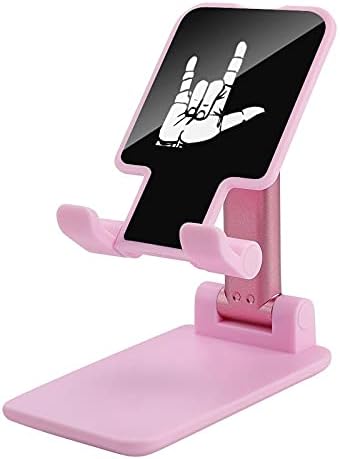 ASL Amerikan İşaret Dili Seni Seviyorum Ayarlanabilir cep telefonu Standı Katlanabilir Tablet Masa Tutucu Tüm Akıllı