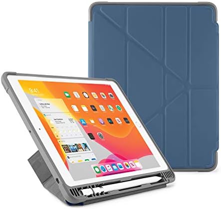 Pipetto iPad 10.2 İnç Kılıf 2019 7th Nesil | Darbeye Dayanıklı TPU Origami Kapak Apple kalemlik / Donanma
