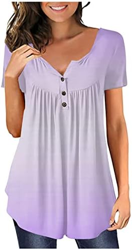 Bayan Yaz Üstleri Kısa Kollu Y2k Gömlek Büyük Boy T Shirt Tees Casual Estetik Rahat Tunik Dökümlü Düğme Katı Bluz