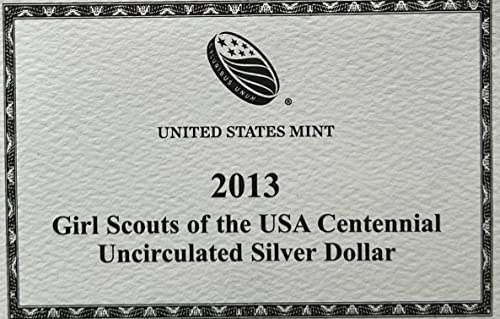 2013 W ABD'nin Kız İzcileri Yüzüncü Yıl Gümüş Doları ABD darphanesi BU
