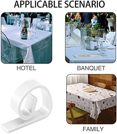 12 Paket Masa Örtüsü Klipsleri, Piknik Masası Klipsleri, Restoranlarda Masa Örtülerini Sabitlemek için Beyaz Plastik