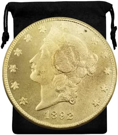 Kocreat Kopya 1892 Akan Saç Gümüş Dolar Liberty Morgan Altın Sikke Yirmi Dolar-Çoğaltma ABD Hatıra Sikke Koleksiyonu