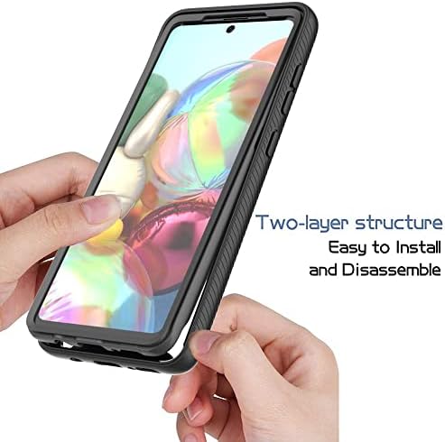 Telefon Kılıfı Kapak Tam Koruma Kılıfı Samsung Galaxy A71 ile uyumlu Sert PC + Yumuşak Silikon TPU 3in1 Darbeye Dayanıklı