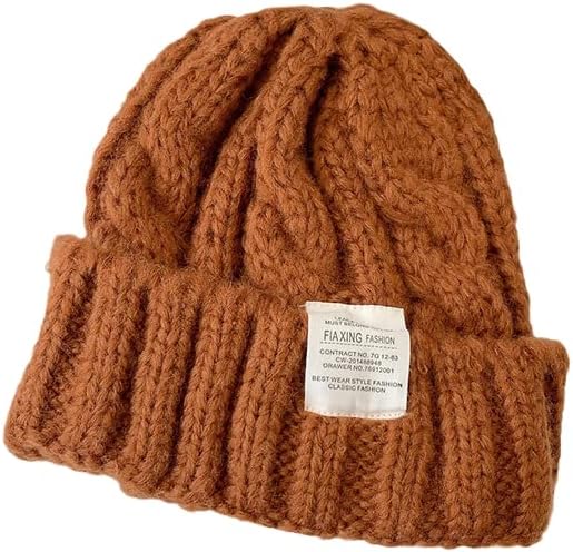 Kış sıcak Örme Şapka Kadın Kafatası Şapka erkek Gevşek Büyük Kafa Düz Renk Rahat Bere Şapka