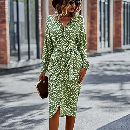 NOKMOPO Uzun Kollu Elbiseler Kadınlar için 2023 Moda İlkbahar ve Sonbahar Boho Yuvarlak Boyun Elbise