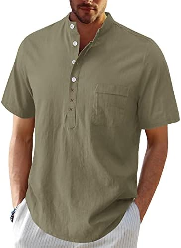 Yaz Büyük ve Uzun Boylu Gömlek Erkekler için Erkekler Bahar ve Yaz Katı Üst Gömlek Casual Erkek Cep T Shirt Çoklu